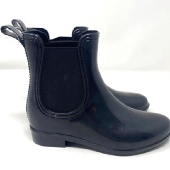 INC International Concepts Raelynn Ankle Boots Glossy Black Rain Boot Size 5 - Picture 2 of 10